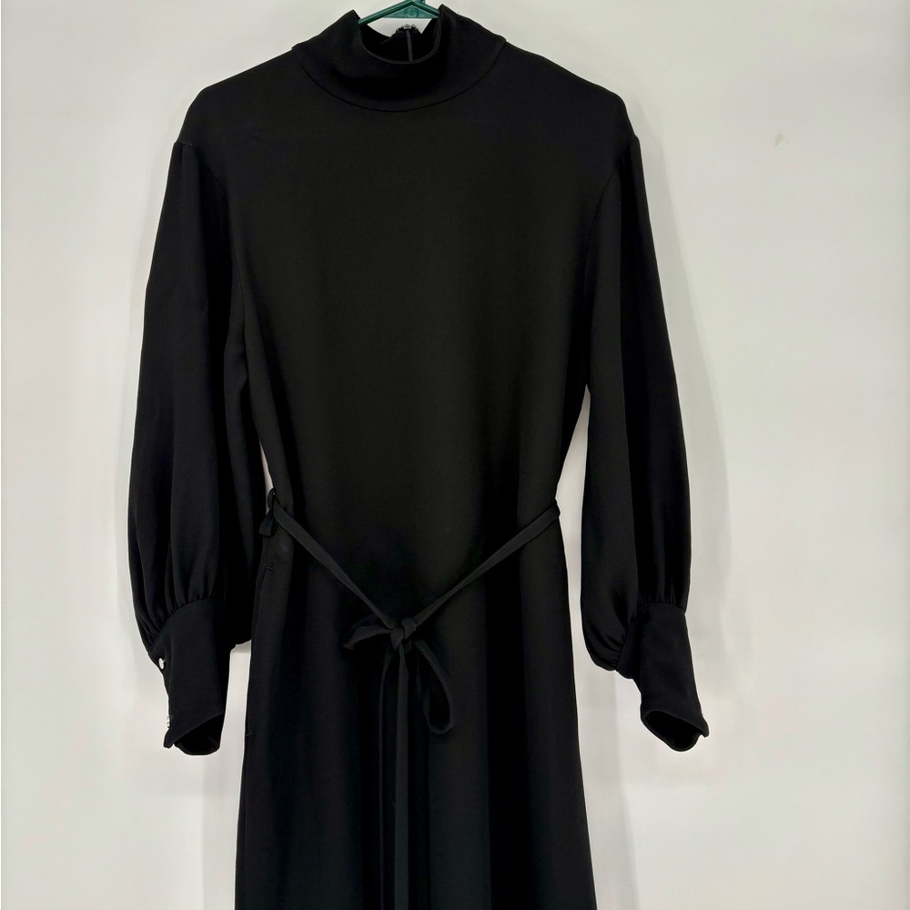 BANANA REPUBLIC CREPE MOCK-NECK MIDI DRESS - Picture 5 of 15